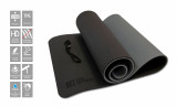 Коврик для йоги 10 мм двухслойный TPE черно-серый Original Fit.Tools